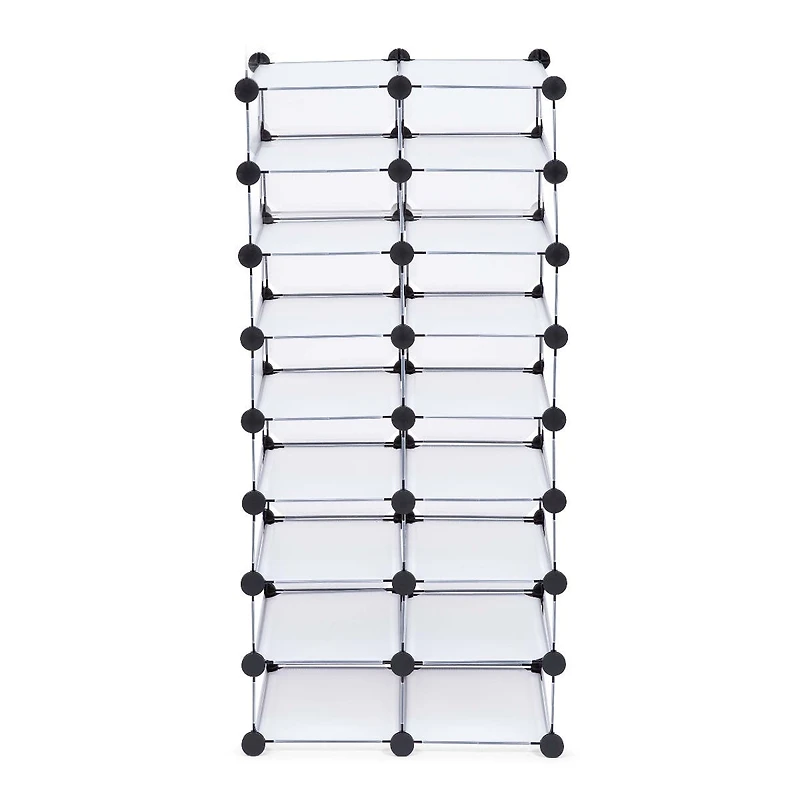 KSP Closet Cube '16-Shoe' Plastic Shoe Cabinet (White)