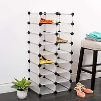KSP Closet Cube '16-Shoe' Plastic Shoe Cabinet (White)