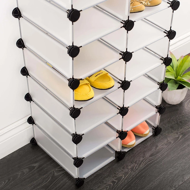 KSP Closet Cube '16-Shoe' Plastic Shoe Cabinet (White)