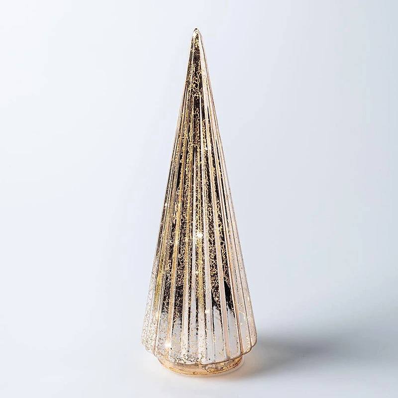 KSP Christmas Radiant Pine LED Glass Tree 31.7cm (Gold)