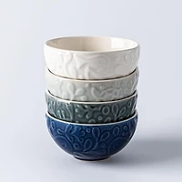Mason Cash Prep 'Nautical' Stoneware Bowls - Set of 4 (White Blue)