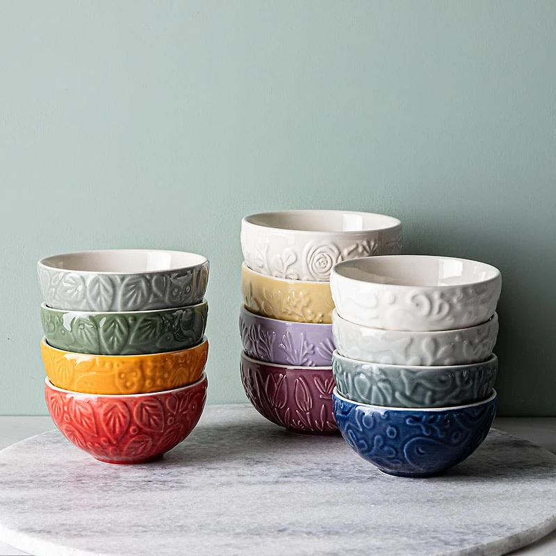 Mason Cash Prep 'Nautical' Stoneware Bowls - Set of 4 (White Blue)