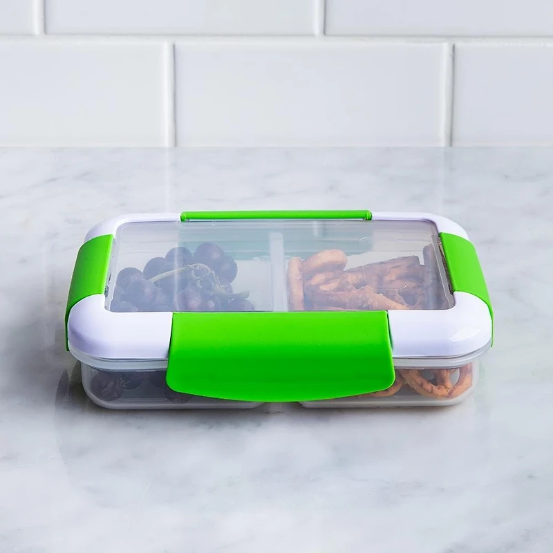 Locksy Click 'N' Go Divided 370ml Snack Container