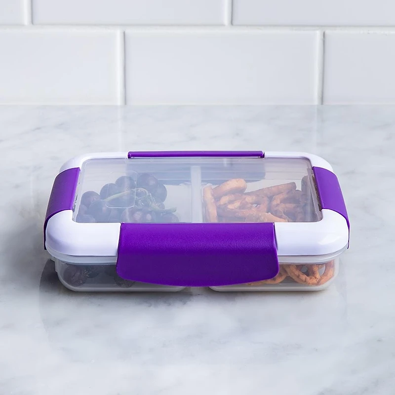 Locksy Click 'N' Go Divided 370ml Snack Container