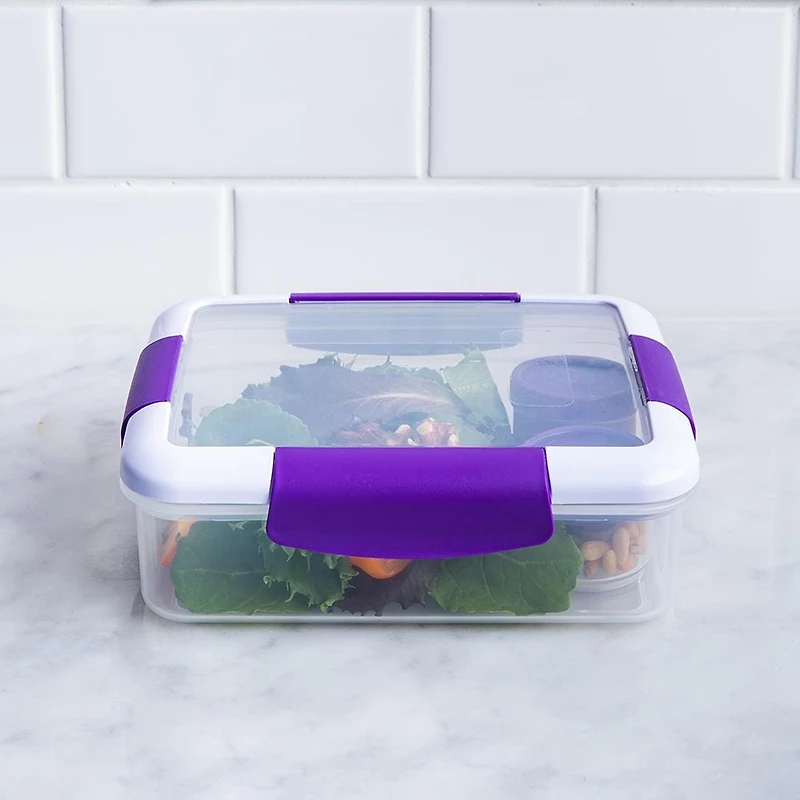 Locksy Click 'N' Go 988ml Lunch Box Container (Purple)