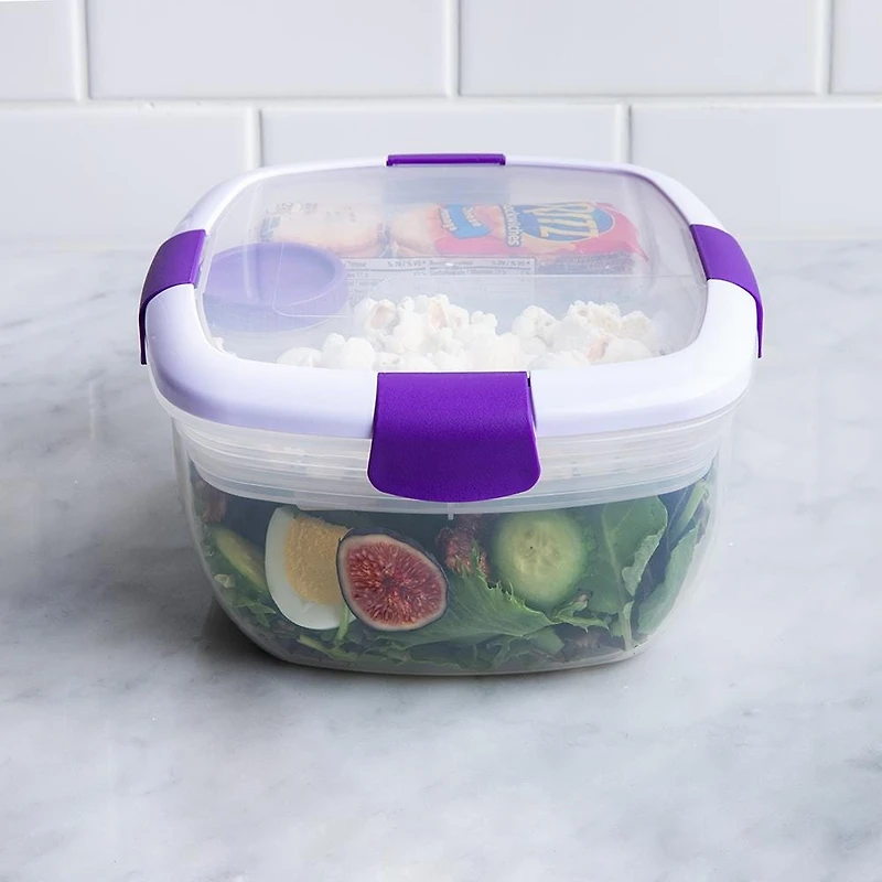Locksy Click 'N' Go Salad Container (Purple)
