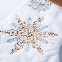 KSP Christmas 'Snowflakes' Faux Fur Stocking