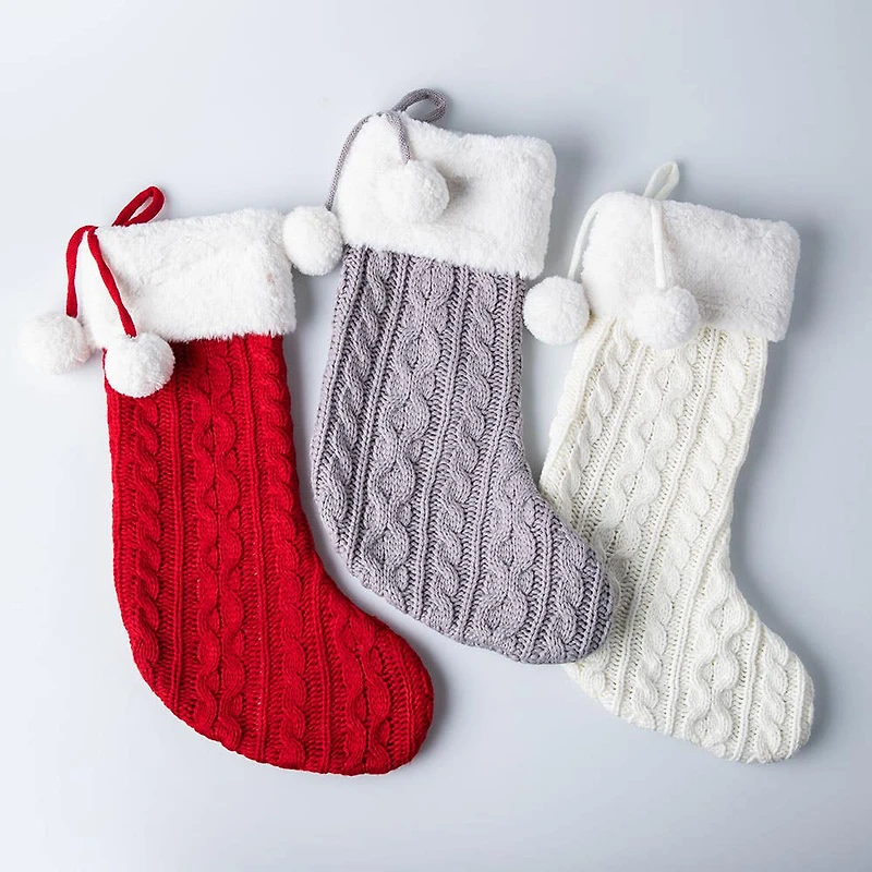 KSP Christmas Knit Stocking (/White