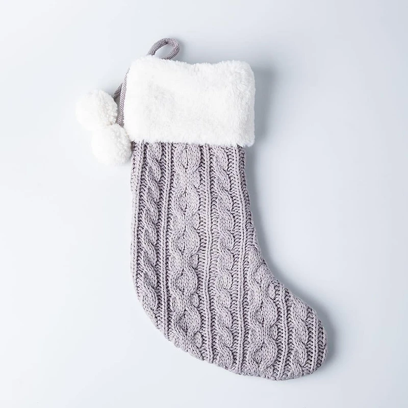 KSP Christmas Knit Stocking (Grey/White)