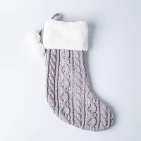 KSP Christmas Knit Stocking (Grey/White)