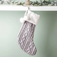 KSP Christmas Knit Stocking (Grey/White)