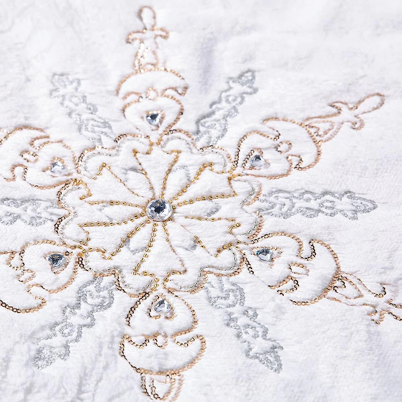 KSP Christmas 'Snowflakes' Faux Fur Tree Skirt