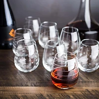 KSP Soiree Etched Stemless Wine Glass - Set of 8 (Clear)