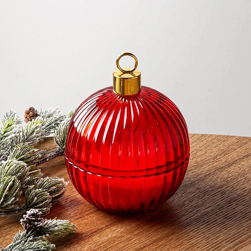 KSP Christmas Bulb 'Cinnamon & Vanilla' Scented Candle (Red)