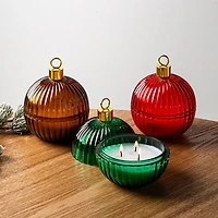 KSP Christmas Bulb 'Cinnamon & Vanilla' Scented Candle (Red)