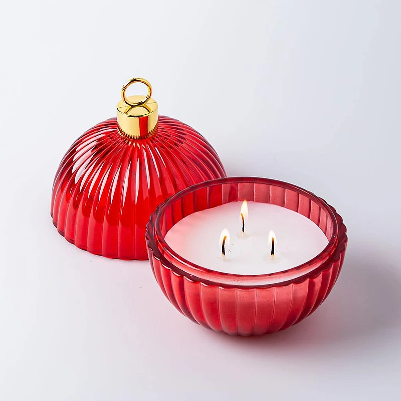 KSP Christmas Bulb 'Cinnamon & Vanilla' Scented Candle (Red)