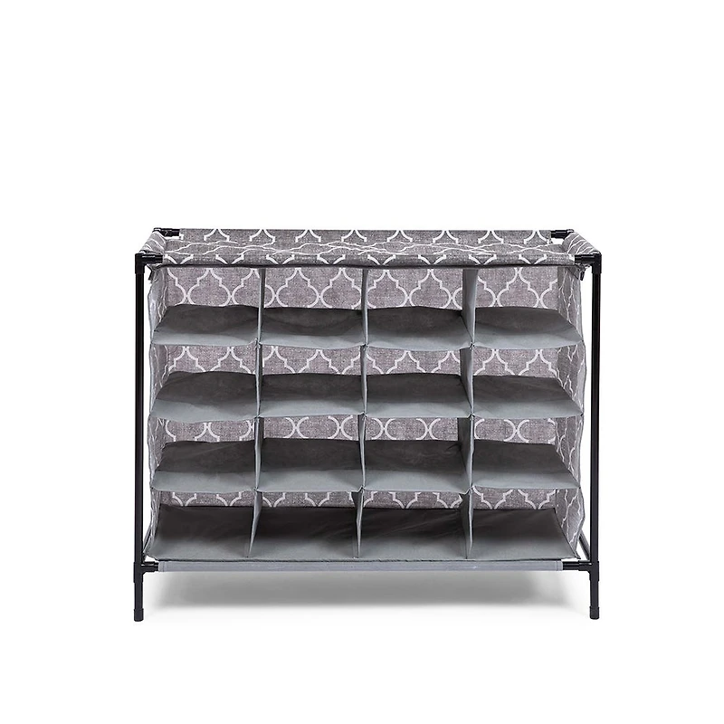 KSP Softstor 'Lattice' Fabric Shoe Cabinet 16-Shoe (Brown)