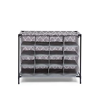 KSP Softstor 'Lattice' Fabric Shoe Cabinet 16-Shoe (Brown)