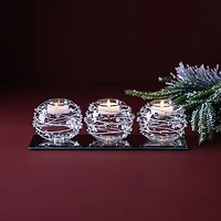 KSP Christmas Twinkle Tealight Holder with Mirror Base - Set of 3