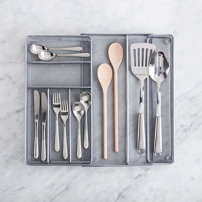 KSP Mesh Expandable Cutlery Tray (Silver) 28/47 x 40.5 x 5 cm