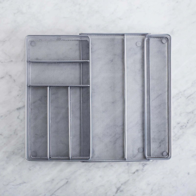 KSP Mesh Expandable Cutlery Tray (Silver) 28/47 x 40.5 x 5 cm