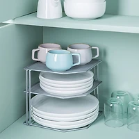 KSP Mesh Corner Shelf 2-Tier (Silver) 23 x 23 x 21.5 cm