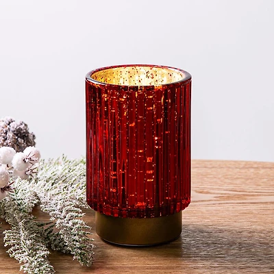 KSP Christmas Glow 'Mercury Glass' LED Decorative Glass Light (Red)