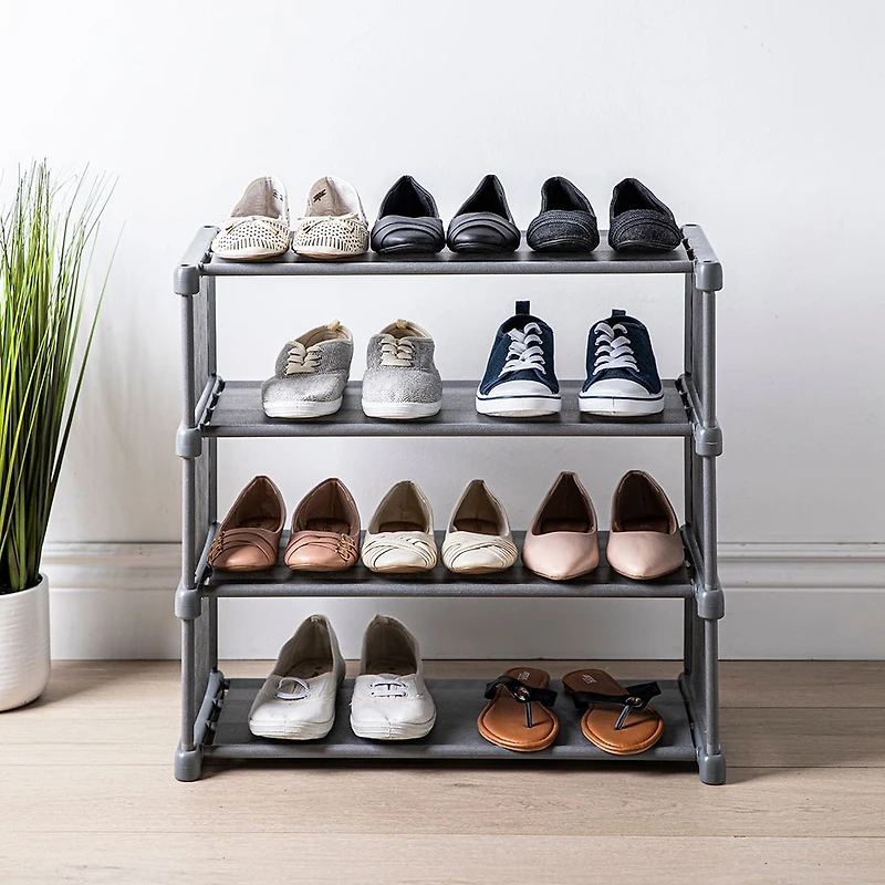 KSP Softstor '4-Level' Fabric Shoe Rack (Grey)