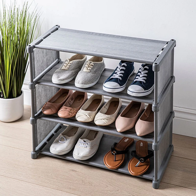 KSP Softstor '4-Level' Fabric Shoe Rack (Grey)