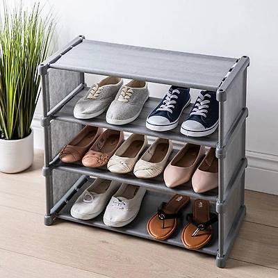 KSP Softstor '4-Level' Fabric Shoe Rack (Grey)