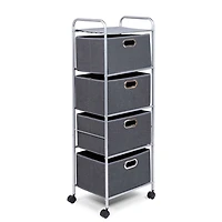 KSP Rollstor '4-Drawer' Fabric Storage Cart (Dark Grey) 41.5x31x113 cm