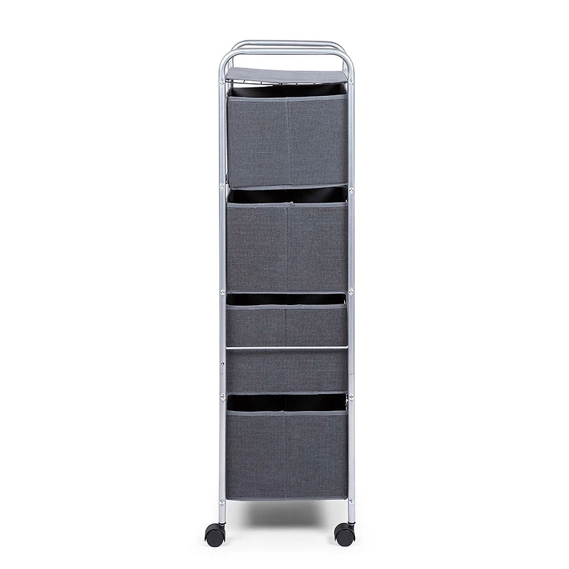 KSP Rollstor '4-Drawer' Fabric Storage Cart (Dark Grey) 41.5x31x113 cm