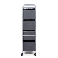 KSP Rollstor '4-Drawer' Fabric Storage Cart (Dark Grey) 41.5x31x113 cm