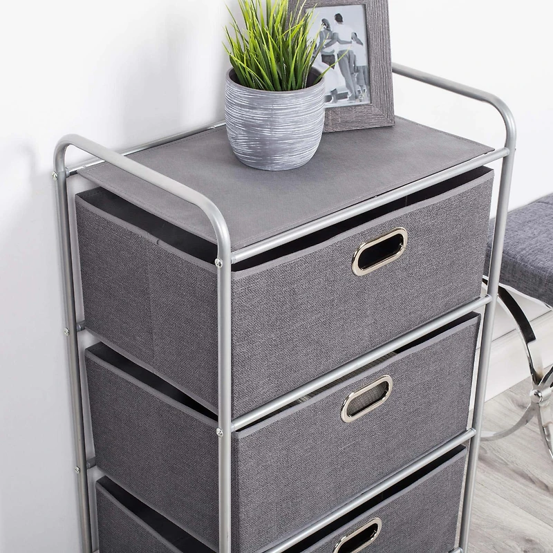 KSP Rollstor '3-Drawer' Fabric Storage Cart (Dark Grey) 55x35.5x89 cm