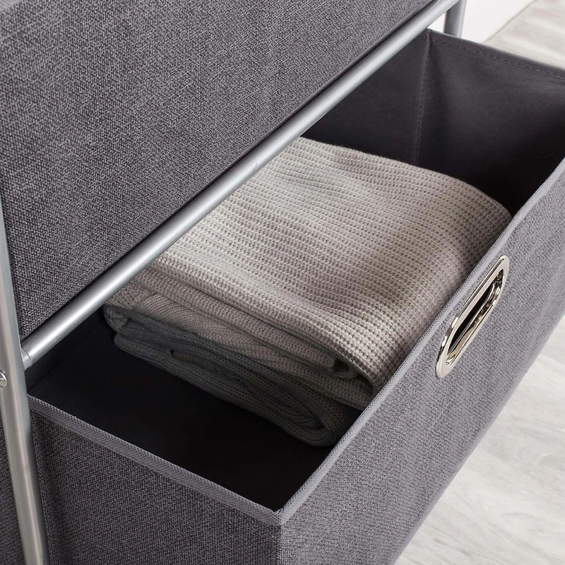KSP Rollstor '3-Drawer' Fabric Storage Cart (Dark Grey) 55x35.5x89 cm