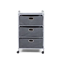 KSP Rollstor '3-Drawer' Fabric Storage Cart (Dark Grey) 55x35.5x89 cm
