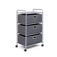 KSP Rollstor '3-Drawer' Fabric Storage Cart (Dark Grey) 55x35.5x89 cm