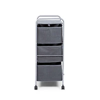 KSP Rollstor '3-Drawer' Fabric Storage Cart (Dark Grey) 55x35.5x89 cm