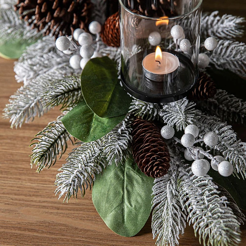 KSP Christmas Greens 'Candle Bough with Berries' (White/Green)