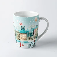 KSP Christmas Decal 'Paris' Porcelain Mug - Set of 4