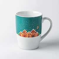 KSP Christmas Decal 'Delight' Porcelain Mug - Set of 4