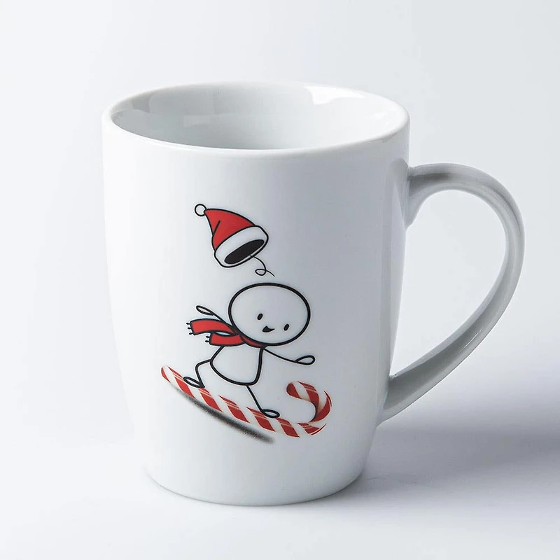 KSP Christmas Decal 'Simon' Porcelain Mug - Set of 4