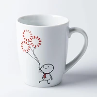 KSP Christmas Decal 'Simon' Porcelain Mug - Set of 4