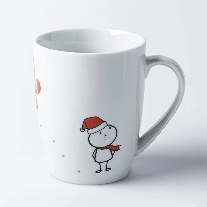 KSP Christmas Decal 'Simon' Porcelain Mug - Set of 4