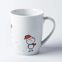 KSP Christmas Decal 'Simon' Porcelain Mug - Set of 4