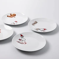 KSP Christmas Decal 'Simon' Porcelain Side Plate - Set of 4