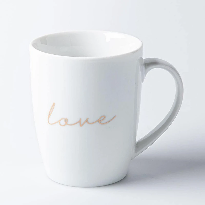 KSP Christmas Decal 'Peace' Porcelain Mug - Set of 4