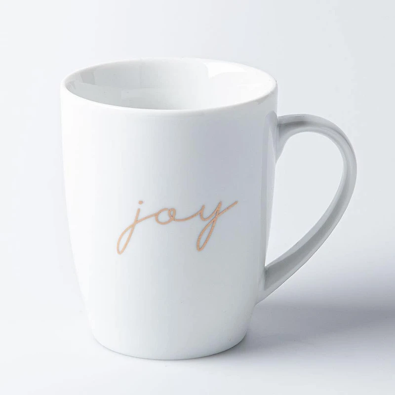 KSP Christmas Decal 'Peace' Porcelain Mug - Set of 4