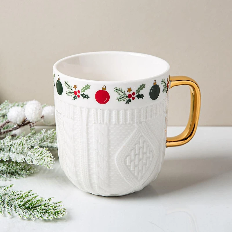 KSP Sweater Knit 'Holly' Ceramic Mug 340ml