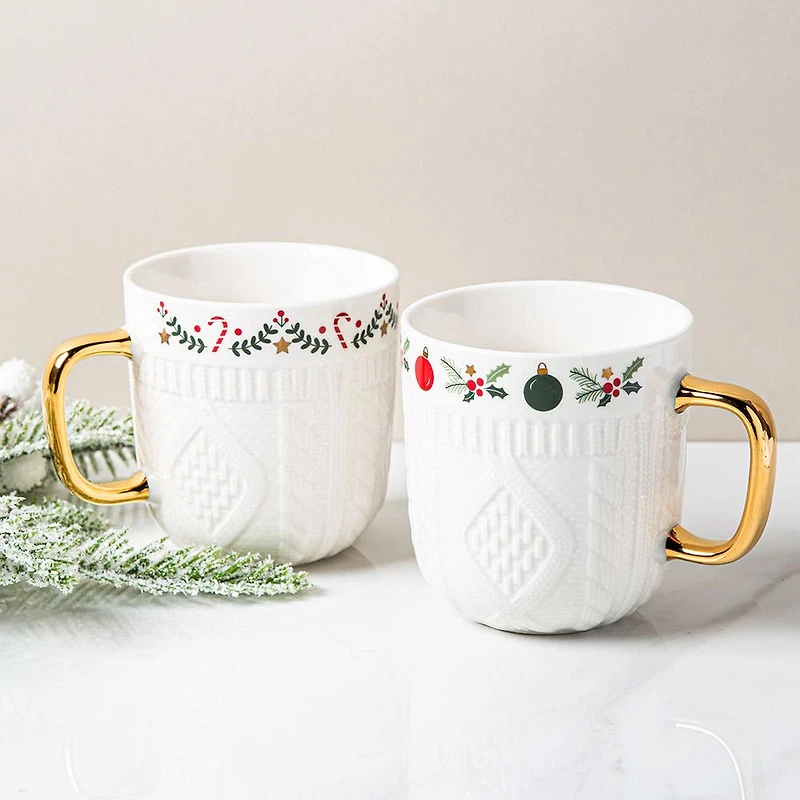 KSP Sweater Knit 'Holly' Ceramic Mug 340ml